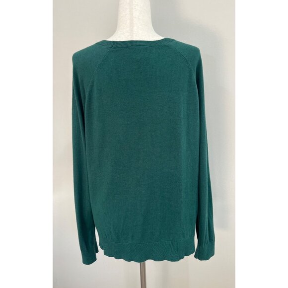 St Johns Bay Jack Russell Terrier Dog Sweater Womens XL Green Crewneck - Picture 3 of 6